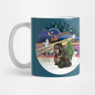 "Christmas Magic" with a Tortie Persian Cat Mug